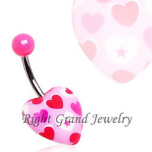 Unique Heart Shaped Belly Ring Piercing Fake Belly Navel Ring